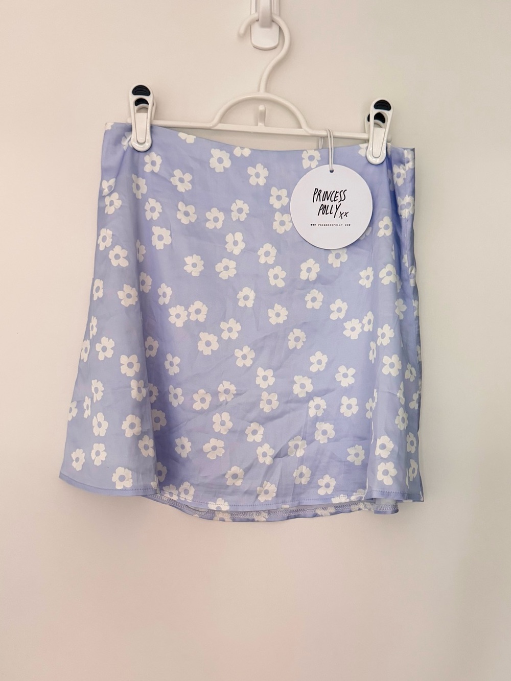 Princess Polly Lilac Floral Mini Skirt - Blue, size US6